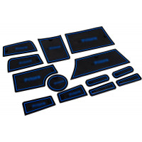 Силиконовые коврики панели приборов и консоли черно-синие для Приора 2 Силиконовые коврики панели приборов и консоли черно-синие для Приора 2