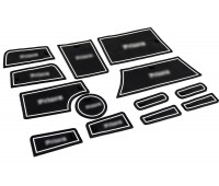 Силиконовые коврики панели приборов и консоли черно-белые для Приора 2 (2013-2018)