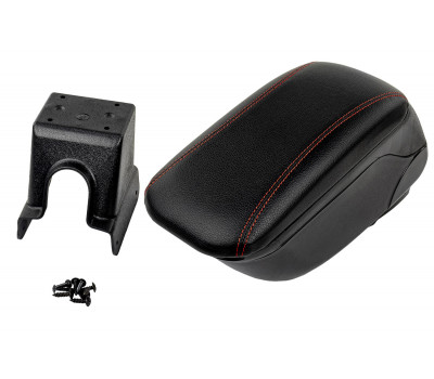 Подлокотник-бокс из экокожи с красной строчкой для Ларгус, Логан, Сандеро, Альмера Подлокотник-бокс из экокожи с красной строчкой для Ларгус, Логан, Сандеро, Альмера