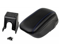 Подлокотник-бокс из экокожи с синей строчкой для Ларгус, Логан, Сандеро, Альмера Подлокотник-бокс из экокожи с синей строчкой для Ларгус, Логан, Сандеро, Альмера