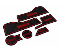 Силиконовые коврики панели приборов и консоли черно-красные для Веста (2015-2022) Силиконовые коврики панели приборов и консоли черно-красные для Веста (2015-2022)