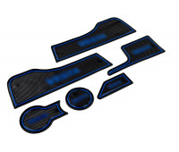 Силиконовые коврики панели приборов и консоли черно-синие для Веста (2015-2022) Силиконовые коврики панели приборов и консоли черно-синие для Веста (2015-2022)