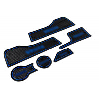 Силиконовые коврики панели приборов и консоли черно-синие для Веста (2015-2022) Силиконовые коврики панели приборов и консоли черно-синие для Веста (2015-2022)