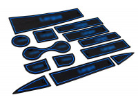 Силиконовые коврики панели приборов и консоли черно-синие для Ларгус (2012-2020)