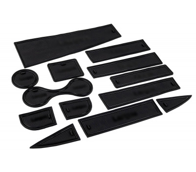 Силиконовые коврики панели приборов и консоли черные для Ларгус (2012-2020)