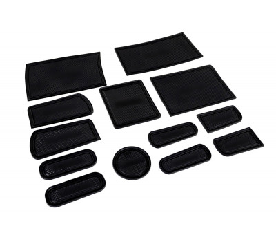 Комплект силиконовых черных ковриков панели приборов и консоли для Приора 1 (2007-2012)