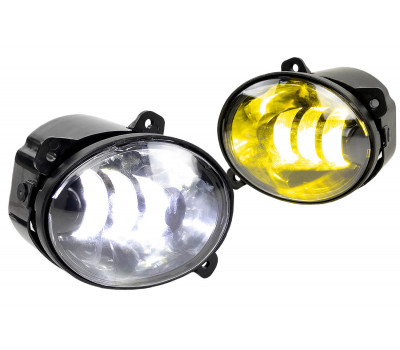 Двухцветные диодные ПТФ серии Эконом (22W, 2800lux) для Калина, Калина 2, Гранта, Ларгус, Датсун до 2019 г., УАЗ Патриот Двухцветные диодные ПТФ серии Эконом (22W, 2800lux) для Калина, Калина 2, Гранта, Ларгус, Датсун до 2019 г., УАЗ Патриот