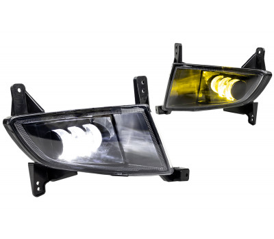 Двухцветные светодиодные ПТФ серии Эконом (5 линз, 15w, 2200lux) в рестайлинговый бампер для Приора SE, Приора 2 Двухцветные светодиодные ПТФ серии Эконом (5 линз, 15w, 2200lux) в рестайлинговый бампер для Приора SE, Приора 2