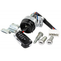 Замок зажигания с выкидным ключом в стиле Пежо без чипа (пустой) и личинками нового образца для ВАЗ 2108, 2109, 21099, 2113, 2114