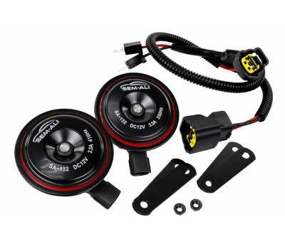 Дисковый воздушный звуковой сигнал SEM-ALI 132 c проводкой штатного подключения для Mercedes, Nissan 1 поколения