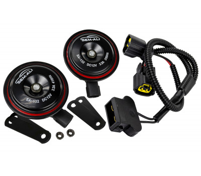 Дисковый воздушный звуковой сигнал SEM-ALI 132 c проводкой штатного подключения для Skoda, Audi, Seat, Volkswagen 1 поколения