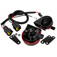 Рупорный воздушный звуковой сигнал SEM-ALI 131 c проводкой штатного подключения для Mazda 1, 2 поколений, Mitsubishi 2 поколения, Волга