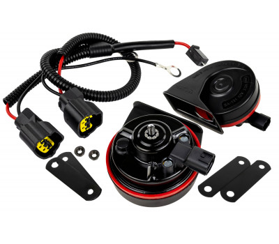 Рупорный воздушный звуковой сигнал SEM-ALI 131 c проводкой штатного подключения для Mazda 1, 2 поколений, Mitsubishi 2 поколения, Волга