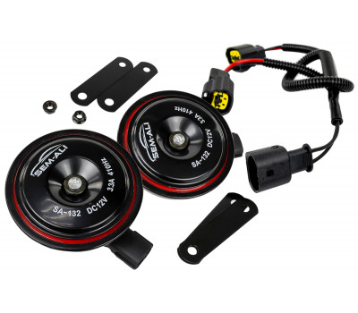 Дисковый воздушный звуковой сигнал SEM-ALI 132 c проводкой штатного подключения для BMW 2 поколения