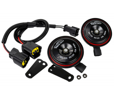 Дисковый воздушный звуковой сигнал SEM-ALI 132 c проводкой штатного подключения для KIA, Hyundai 2 поколения
