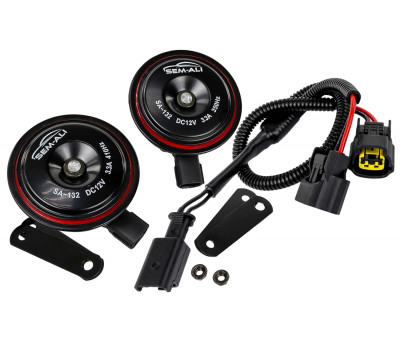 Дисковый воздушный звуковой сигнал SEM-ALI 132 c проводкой штатного подключения для Ларгус, Ларгус FL, Рено, Peugeot, Citroen 2 поколения