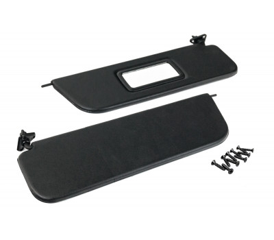 Черные солнцезащитные козырьки с зеркалом и комплектом саморезов для ВАЗ 2101-2107 Черные солнцезащитные козырьки с зеркалом и комплектом саморезов для ВАЗ 2101-2107