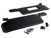 Черные солнцезащитные козырьки с зеркалом, крючками и комплектом саморезов для ВАЗ 2113-2115, 2108-21099 Черные солнцезащитные козырьки с зеркалом, крючками и комплектом саморезов для ВАЗ 2113-2115, 2108-21099