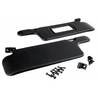 Черные солнцезащитные козырьки с зеркалом, крючками и саморезами для ВАЗ 2113-2115, 2108-21099 Черные солнцезащитные козырьки с зеркалом, крючками и саморезами для ВАЗ 2113-2115, 2108-21099