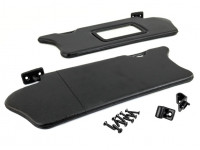 Черные солнцезащитные козырьки с зеркалом, крючками и комплектом саморезов для ВАЗ 2110, 2111, 2112