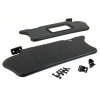 Черные солнцезащитные козырьки с зеркалом, крючками и комплектом саморезов для ВАЗ 2110, 2111, 2112 Черные солнцезащитные козырьки с зеркалом, крючками и комплектом саморезов для ВАЗ 2110, 2111, 2112