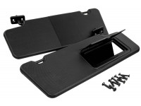 Черные противосолнечные козырьки с открывающимся зеркалом и комплектом саморезов для Приора Черные противосолнечные козырьки с открывающимся зеркалом и комплектом саморезов для Приора