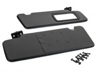 Черные противосолнечные козырьки с зеркалом и комплектом саморезов для Приора