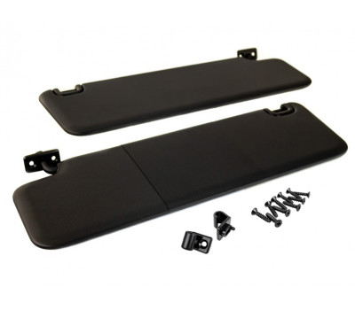 Козырьки солнцезащитные черные без зеркала с крючками и комплектом саморезов для Лада 4х4 с 2020 года, Нива Легенд