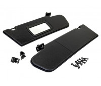 Солнцезащитные черные козырьки с зеркалом, крючками и комплектом саморезов для Нива Тревел, Шевроле Нива