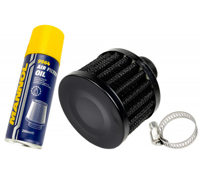 Фильтр нулевого сопротивления вентиляции картерных газов (на сапун) черный с пропиткой для инжекторных ВАЗ 2101-2107, 2108-2115, 2110-2112, Гранта, Калина, Приора, Нива Легенд/Тревел, Шевроле Нива