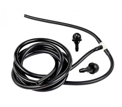 Трубки омывателя лобового стекла черные с тройником и струйными форсунками (1 дюза) для Калина 1