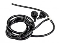 Трубки омывателя лобового стекла черные с тройником и веерными форсунками БУРАН-2 на гайке (пластиковый распылитель) для Калина