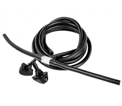 Трубки омывателя лобового стекла черные с тройником и веерными форсунками БУРАН-3 на защелке (металлический распылитель) для ВАЗ 2110, 2111, 2112