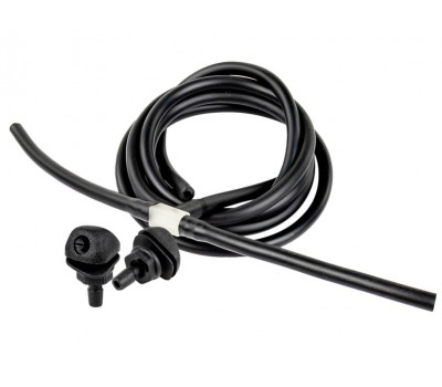 Трубки омывателя лобового стекла черные с тройником и веерными форсунками БУРАН-2 на гайке (пластиковый распылитель) для ВАЗ 2110, 2111, 2112