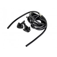 Трубки омывателя лобового стекла черные с тройником и веерными форсунками БУРАН-3 на защелке (металлический распылитель) для Приора