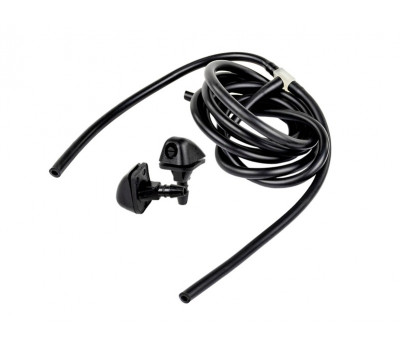 Трубки омывателя лобового стекла черные с тройником и веерными форсунками БУРАН на защелке (пластиковый распылитель) для Приора