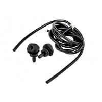 Трубки омывателя лобового стекла черные с тройником и веерными форсунками БУРАН-2 на гайке (пластиковый распылитель) для Приора