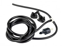 Трубки омывателя лобового стекла черные с тройником, веерными форсунками БУРАН-3 на защелке (металлический распылитель) и обратным клапаном Мини для Калина 1