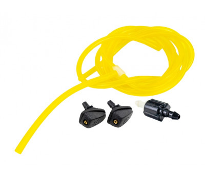 Трубки омывателя лобового стекла желтые с тройником, веерными форсунками Мерс GT и обратным клапаном Мини для ВАЗ 2108-21099, 2113-2115