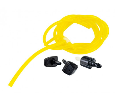 Трубки омывателя лобового стекла желтые с тройником, веерными форсунками Тайфун и обратным клапаном Мини для ВАЗ 2108-21099, 2113-2115