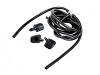 Трубки омывателя лобового стекла черные с тройником, веерными форсунками Тайфун и обратным клапаном Мини для Приора