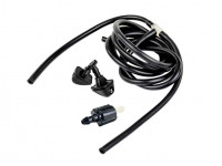 Трубки омывателя лобового стекла черные с тройником, веерными форсунками БУРАН-3 на защелке (металлический распылитель) и обратным клапаном Мини для Приора