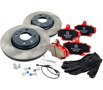 Передние тормозные колодки МАВИКО с вентилируемыми колесными дисками R15 Standart для Ларгус, Рено Логан с двигателем K7M