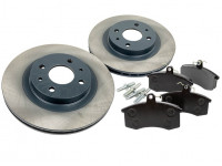 Вентилируемые передние тормозные диски МАВИКО Standart R14 с тормозными колодками BREMBO для ВАЗ 2110-2112, Гранта, Гранта FL, Калина, Калина 2, Приора, Датсун
