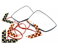 Комплект зеркальных элементов (стекол) SALINA в зеркала Лифтбек с 4 встраиваемыми повторителями (нейтральный антиблик, обогрев) для Гранта, Гранта FL, Калина, Калина 2, Датсун