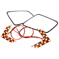 Зеркальные элементы в зеркала заднего вида АТП в стиле Мерседеса AMG с 2 встраиваемыми повторителями (нейтральный антиблик, обогрев) для ВАЗ 2113-2115, 2110-2112, 2108-21099, 2107, 2105, 2104, Приора, Веста, Нива 4х4, Нива Легенд, Шевроле Нива