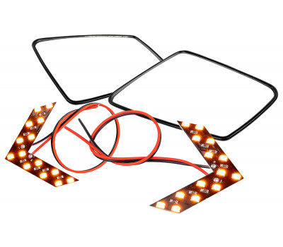 Зеркальные элементы в зеркала заднего вида АТП в стиле Мерседеса AMG с 2 встраиваемыми повторителями (нейтральный антиблик, обогрев) для ВАЗ 2113-2115, 2110-2112, 2108-21099, 2107, 2105, 2104, Приора, Веста, Нива 4х4, Нива Легенд, Шевроле Нива