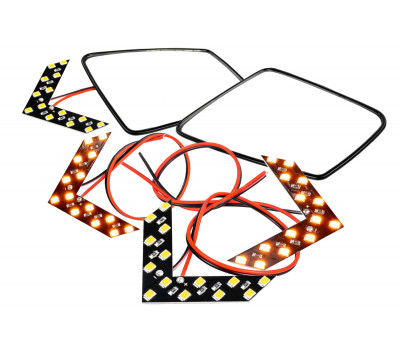 Зеркальные элементы в зеркала заднего вида АТП в стиле Мерседеса AMG с 4 встраиваемыми повторителями (нейтральный антиблик, обогрев) для ВАЗ 2113-2115, 2110-2112, 2108-21099, 2107, 2105, 2104, Приора, Веста, Нива 4х4, Нива Легенд, Шевроле Нива