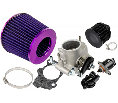 Комплект системы впуска нулевого сопротивления фиолетовый/черный с дроссельной заслонкой 56мм для Приора, Калина, Гранта, ВАЗ 2113-2115, 2110-2112, 2108-2109, 2101-2107