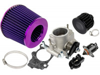 Комплект системы впуска нулевого сопротивления фиолетовый/черный с дроссельной заслонкой 46мм для Приора, Калина, Гранта, ВАЗ 2113-2115, 2110-2112, 2108-2109, 2101-2107